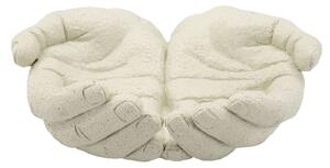 Svuotatasche Hands Stons 22,7x20x7,3 cm in Resina Crema