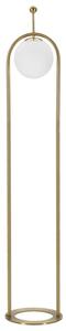 Lampada da Terra Glamy Arc Ø28x168 cm in Ferro e Vetro Oro e Bianco