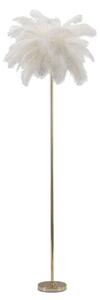 Lampada da Terra Palm Bianca Ø55x160 cm in Ferro e Plastica Oro e Bianco