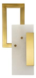 Lampada da Muro Cube 15x8x33 cm in Vetro e Ferro Oro
