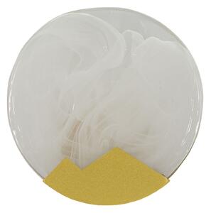 Lampada da Muro Moon Ø20x10 cm in Vetro e Ferro Oro e Bianco