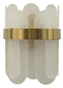 Lampada da Muro Gris 20x14x28 cm in Vetro e Ferro Oro e Bianco