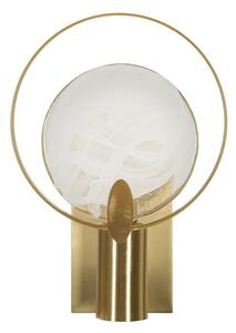 Lampada da Muro Oklan 20x10x29 cm in Vetro e Ferro Oro e Naturale