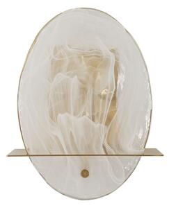 Lampada da Muro Portlan 20x11x25 cm in Vetro e Ferro Oro e Naturale
