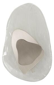 Lampada da Muro Ocean Silver 21x8x32 cm in Vetro e Ferro Argento e Bianco