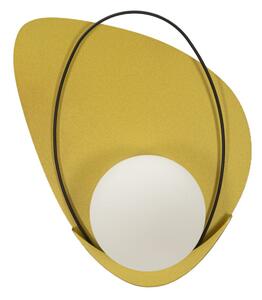 Lampada da Muro Circly 28x17x32 cm in Vetro e Ferro Oro e Nero e Bianco