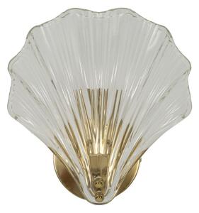 Lampada da Muro Shell 20x14x22 cm in Vetro e Ferro Oro e Naturale
