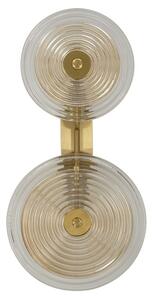 Lampada da Muro Venice 25x10x52 cm in Vetro e Ferro Oro e Naturale e Marrone