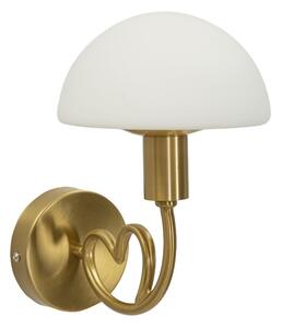 Lampada da Muro Lovy Gold 23x15x22 cm in Vetro e Ferro Oro e Bianco
