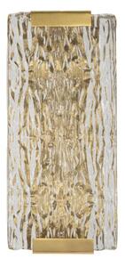 Lampada da Muro Oblin 36x15x10 cm in Vetro e Ferro Oro e Naturale