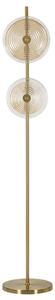 Lampada da Terra Venice Ø30x170 cm in Vetro e Ferro Oro e Naturale e Marrone