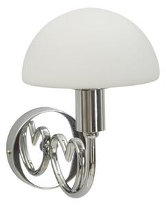 Lampada da Muro Lovy Silver 23x15x22 cm in Vetro e Ferro Argento e Bianco