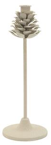 Porta Candele Dune Pigna Ø11,5x33,5 cm in Ferro Crema