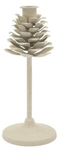 Porta Candele Dune Pigna Ø9,5x22,5 cm in Ferro Crema