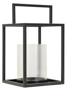 Lanterna Simply Open Ø18x31 cm in Metallo e Vetro Nero