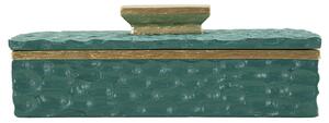 Cofanetto Grent 18,8x10,8x6,4 cm in Resina Verde e Oro