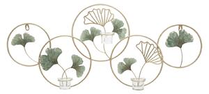 Porta Candele da Muro Greenery 80x7,5x35,5 cm in Ferro e Vetro Multicolor
