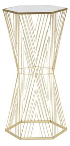 Tavolino Soggiorno Lines 6 40x35x80 cm in Ferro e Specchio Oro