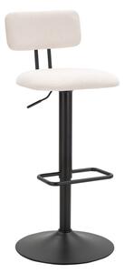 Sgabello Bar Light Bianco 41x47,5x85 cm in Ferro e Compensato e Spugna e Poliestere Nero e Bianco