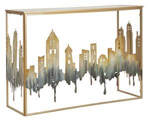 Console City 110x38,5x81 cm in Ferro e MDF e Vetro Multicolor