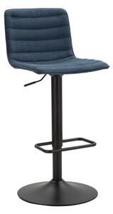 Sgabello Bar High Navy 43x49,5x85,5 cm in Ferro e Compensato e Spugna e Poliestere Nero e Blu