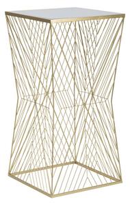 Tavolino Soggiorno Lines 4 50x50x100 cm in Ferro e Specchio Oro
