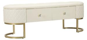 Panca con Cassetti Sharon 120x40x43 cm in Pino e MDF e Metallo e Plastica
