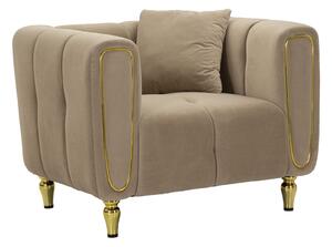 Poltrona Alma Grigio con Cuscino 81x97x71 cm in Legno e Poliestere
