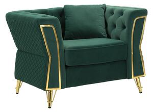 Poltrona Emy Verde con Cuscino 104x83x76 cm in Legno e Poliestere