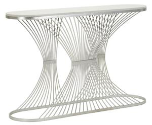 Console Stripe 120x35x79 cm in Ferro e Marmo Argento