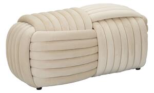 Panca Softy Crema 90x45x45 cm in MDF e Cotone e Poliestere Crema