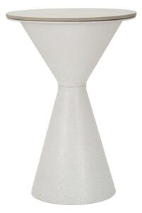 Tavolinetto White Double Ø44x63 cm in Ferro e Ceramica Bianco
