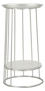 Tavolinetto Towery Ø40x76 cm in Ferro e Marmo Argento