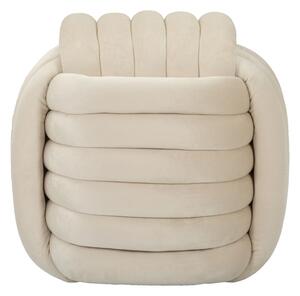 Puff Softy Crema 45x45x45 cm in MDF e Cotone e Poliestere Crema
