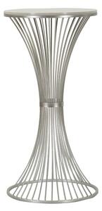 Tavolinetto Funnel Ø50x100 cm in Ferro e Marmo Argento