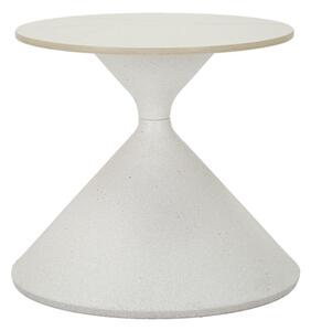 Tavolinetto White Ø45x39 cm in Ferro e Ceramica Bianco