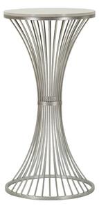 Tavolinetto Funnel Ø40x79 cm in Ferro e Marmo Argento