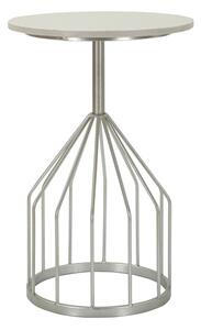 Tavolinetto Cup Ø37,5x58 cm in Ferro e Marmo Argento