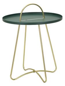 Tavolinetto Grent Ø45x59 cm in Ferro Verde e Oro