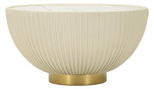 Tavolino da Caffè Elge Ø71x38 cm in Ferro e Ceramica e Poliestere Crema e Oro e Bianco