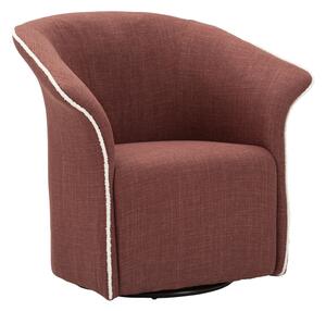 Poltrona Girevole Siena Bordeaux 83,5x66x80 cm in Ferro e Compensato e Spugna e Poliestere Bordeaux