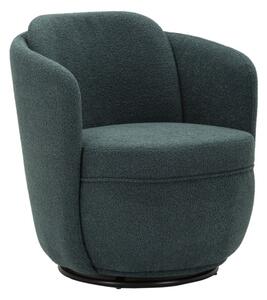 Poltrona Girevole Torino Ottanio 70x72x75 cm in Ferro e Compensato e Spugna e Poliestere Verde acqua e Oro e Nero