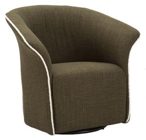 Poltrona Girevole Siena Verde 83,5x66x80 cm in Ferro e Compensato e Spugna e Poliestere Verde