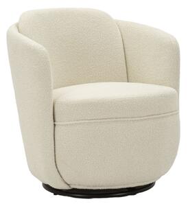 Poltrona Girevole Torino Crema 70x72x75 cm in Ferro e Compensato e Spugna e Poliestere Crema