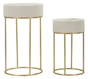 Tavolinetti Alti Wedding Rotondi Set 2 Pz Ø50x90 cm - Ø40x70 cm in Pino e MDF e Metallo
