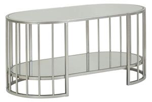 Tavolo da Caffè Smirne 90x50x45 cm in Ferro e Specchio Argento
