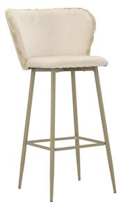 Sgabello Bar Alaska B Crema Set 2 Pz 55x58x106 cm in Compensato e Spugna e Ferro e Poliestere Crema
