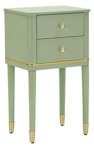 Comodino Camille Verde 40x30x71 cm in Pino e MDF e Ferro
