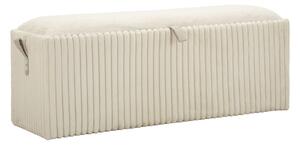Panca con Contenitore Goteborg 113x41x44 cm in MDF e Spugna e Poliestere Bianco