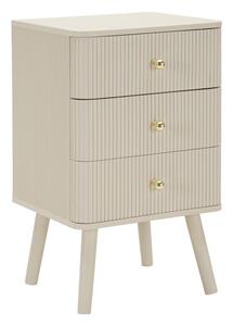 Comodino 3 Cassetti Shy 37,5x34x61 cm in Pino e MDF e Ferro